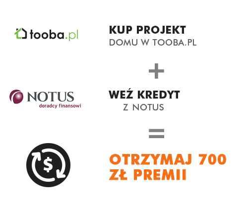 kup projekt domu w Tooba.pl + weź kredyt z DK Notus = otrzymaj 700 ZŁ premii
